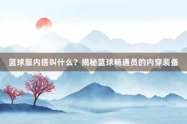 篮球服内搭叫什么？揭秘篮球畅通员的内穿装备